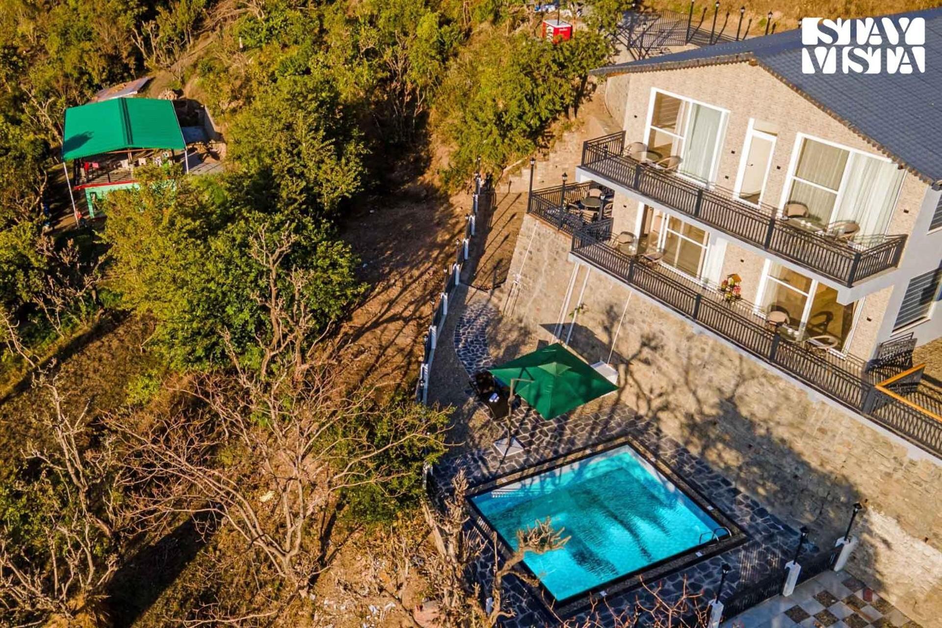 Stayvista At Sunset Springs With Pool & Views Nainital Exterior foto